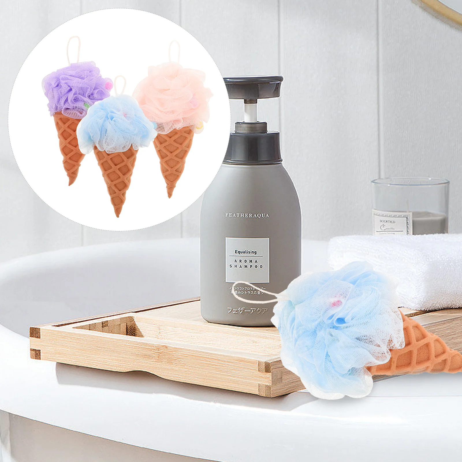 

3 Pcs Bath Ball Sponges Shower Cleaning Frosted Exfoliating Remover Dead Skin Scrubber Pe Bathing Products Body Loofah