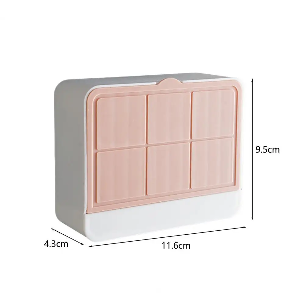 Soap Holder Wall Mount Soap Dish with Hidden Hook Cover Drain Holes Dustproof Plastic Punch Free Bathroom Accessories