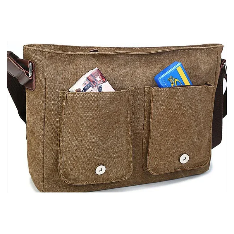 Erkekler Vintage Kanvas Çanta Erkekler Rahat Crossbody Çanta Erkekler Için askılı çanta Adam Seyahat omuz çantaları Bolsa Masculina