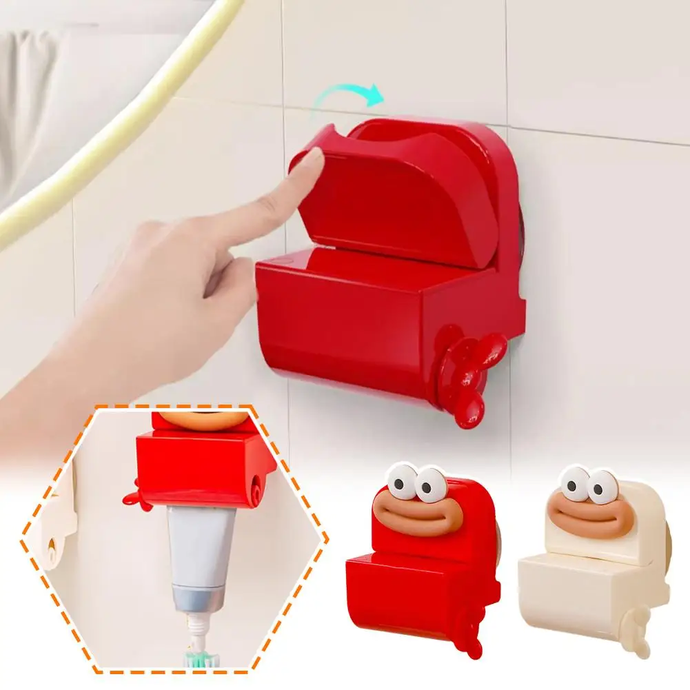 Punch-free Toothpaste Squeezer Storage Rack Suction Toothpaste Manual Cleanser Squeezer Cup Holder Bathroom Accessories Cli Z7K4