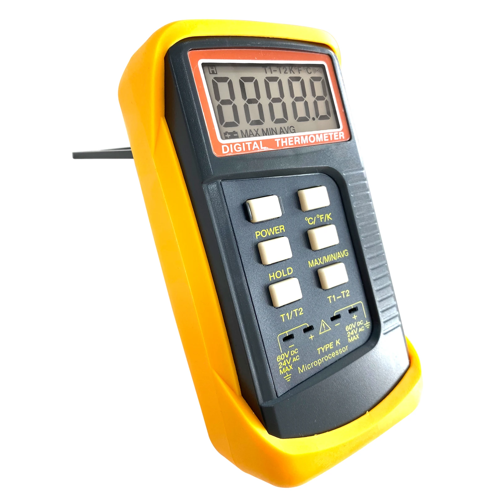 2-Channels Digital k-Type Thermometer thermocouple Temperature Meter Tester high Heat with 4 Thermocouples Probes