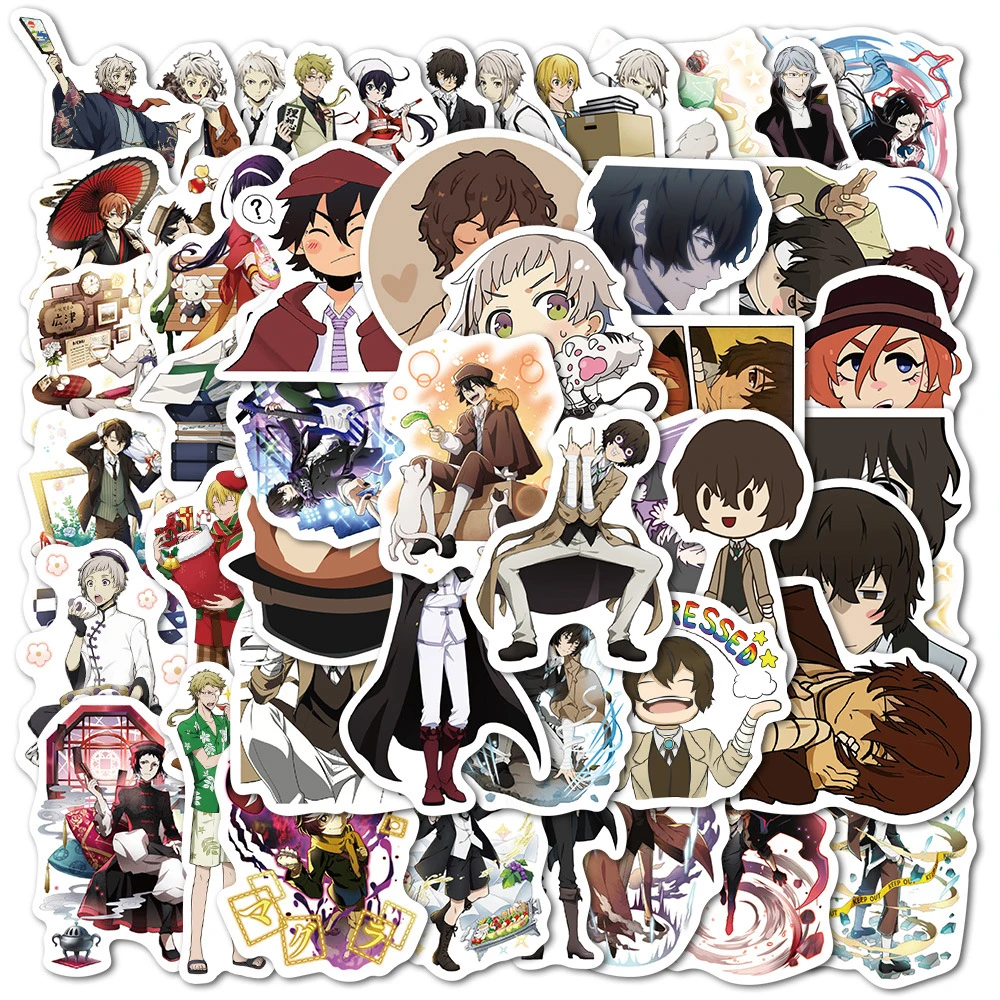 

10/30/50/100pcs Bungo Stray Dogs Anime Stickers Classic Cool Manga Sticker DIY Laptop Skateboard Phone Cartoon Decals Decoration