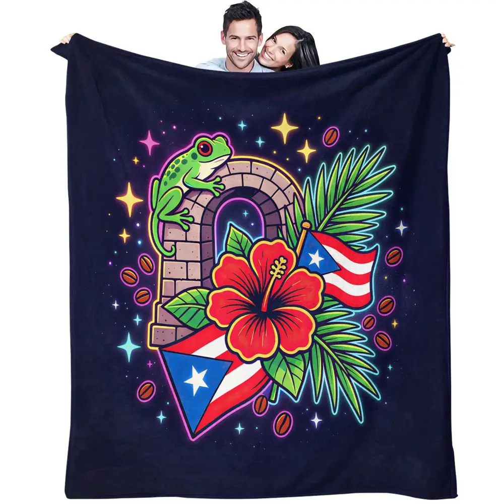 Hibiscus Flag Digital Print Blanket Flannel Blanket Throw Blanket Warm Blanket Gift Blanket Patriotic Home Sofa Decor Gift