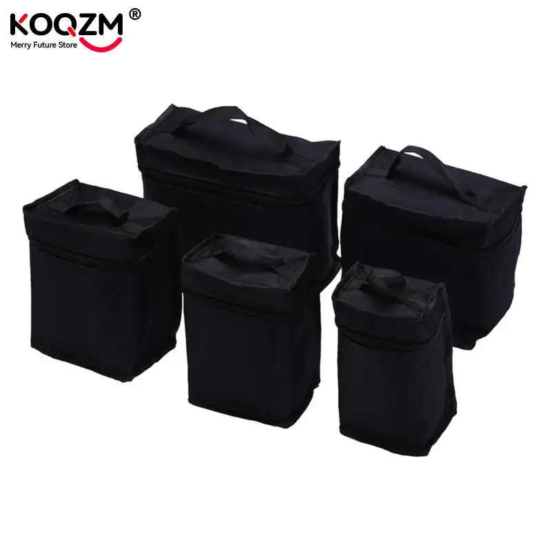 Marker Pen Storage Bag Large Capacity Zipper Black Folding Art Markers Zipper Canvas Storage Pencil Bag Hold 36/48/60/80Pcs