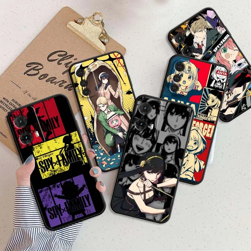 

Trend SPY x FAMILY Cartoon For Motorola G85 Edge 50 G24 G35 G14 G04 40 G72 G34 G31 G Stylus G54 G13 G32 5G Black Phone Case