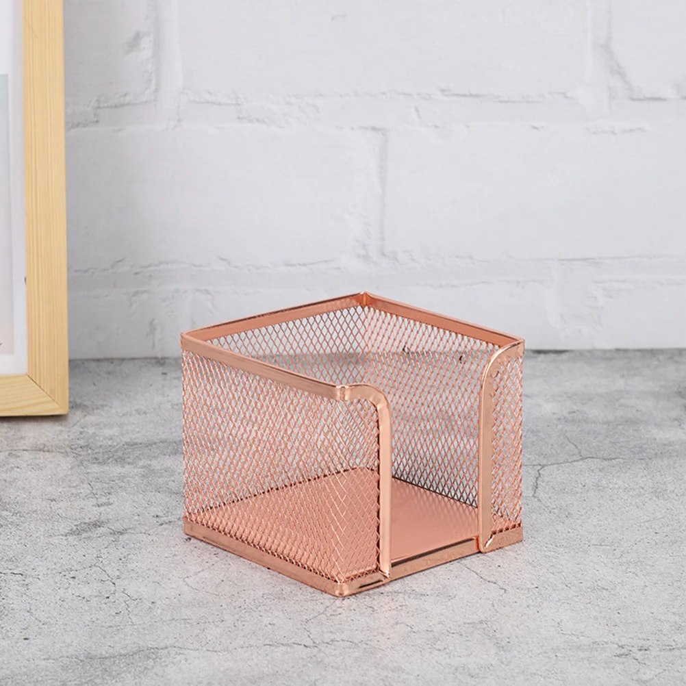 

2 Pcs Note Box Paper Organizer Stationery Holder Work Desk Notebook Pads Stainless Steel Dispenser Modern Office