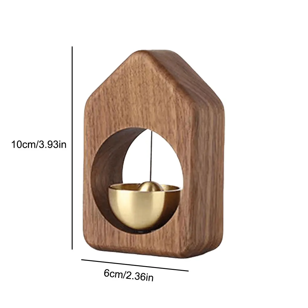 Door Bell Wooden Wind Chimes Wireless Doorbell Entrance Door Bell Decorative Wind Bell Home Decoration Walnut Copper Ornaments