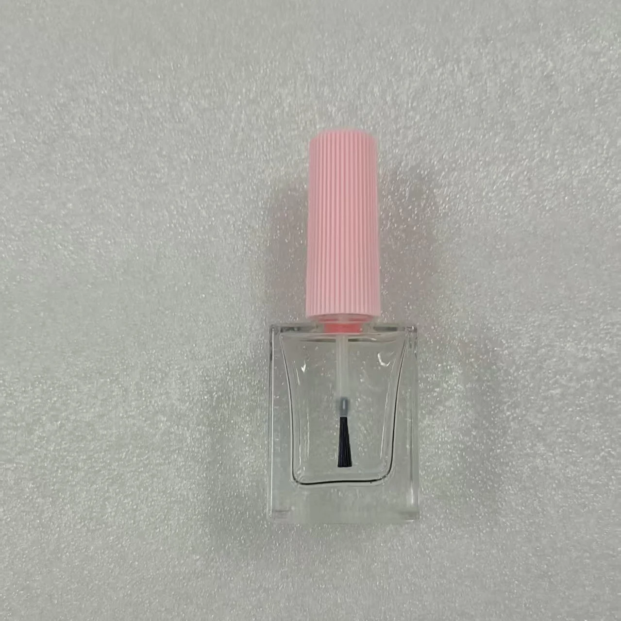 15ML 6 Bottles Transparent Bottle Pink Lid Empty Glass Bottles for Nail Art Manicure with Lid Brush