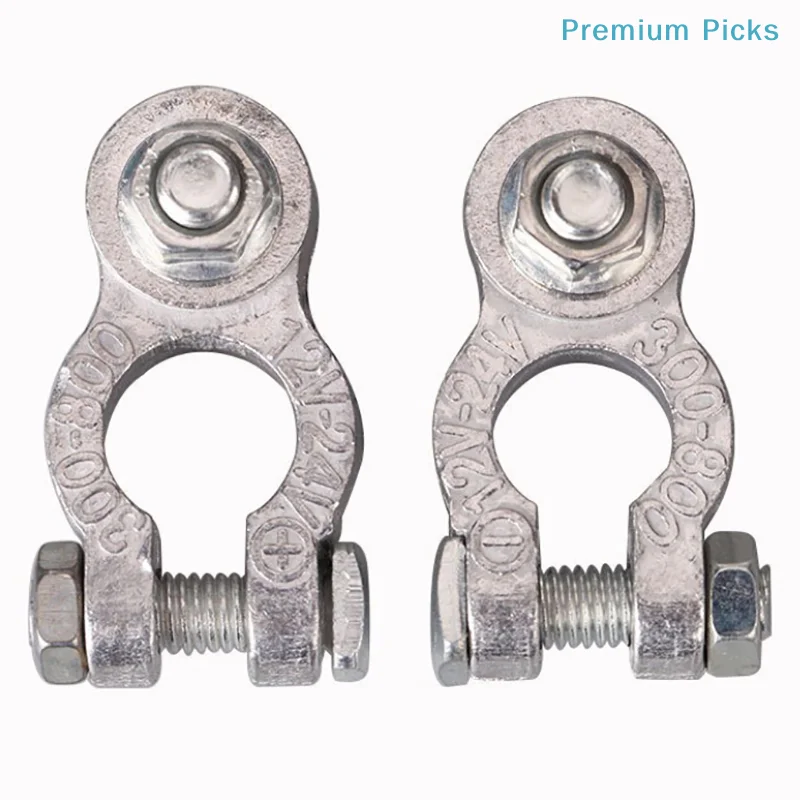 portable1 Pair Battery Terminal Clamp Zinc Alloy Positive & Negative Pole Auto Car Screw Connector Car Battery Terminal Clamp