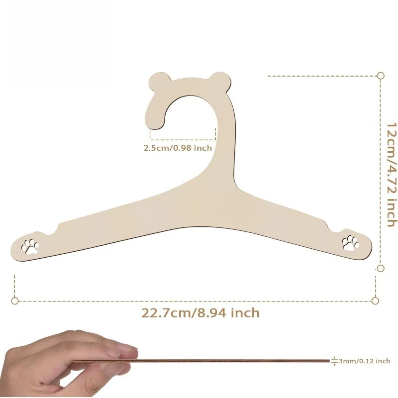 Baby Clothes Rack Cute Bear Wooden Children Clothing Hanger Home Girl Princess Room Nursery Decor for Kids Present view 3