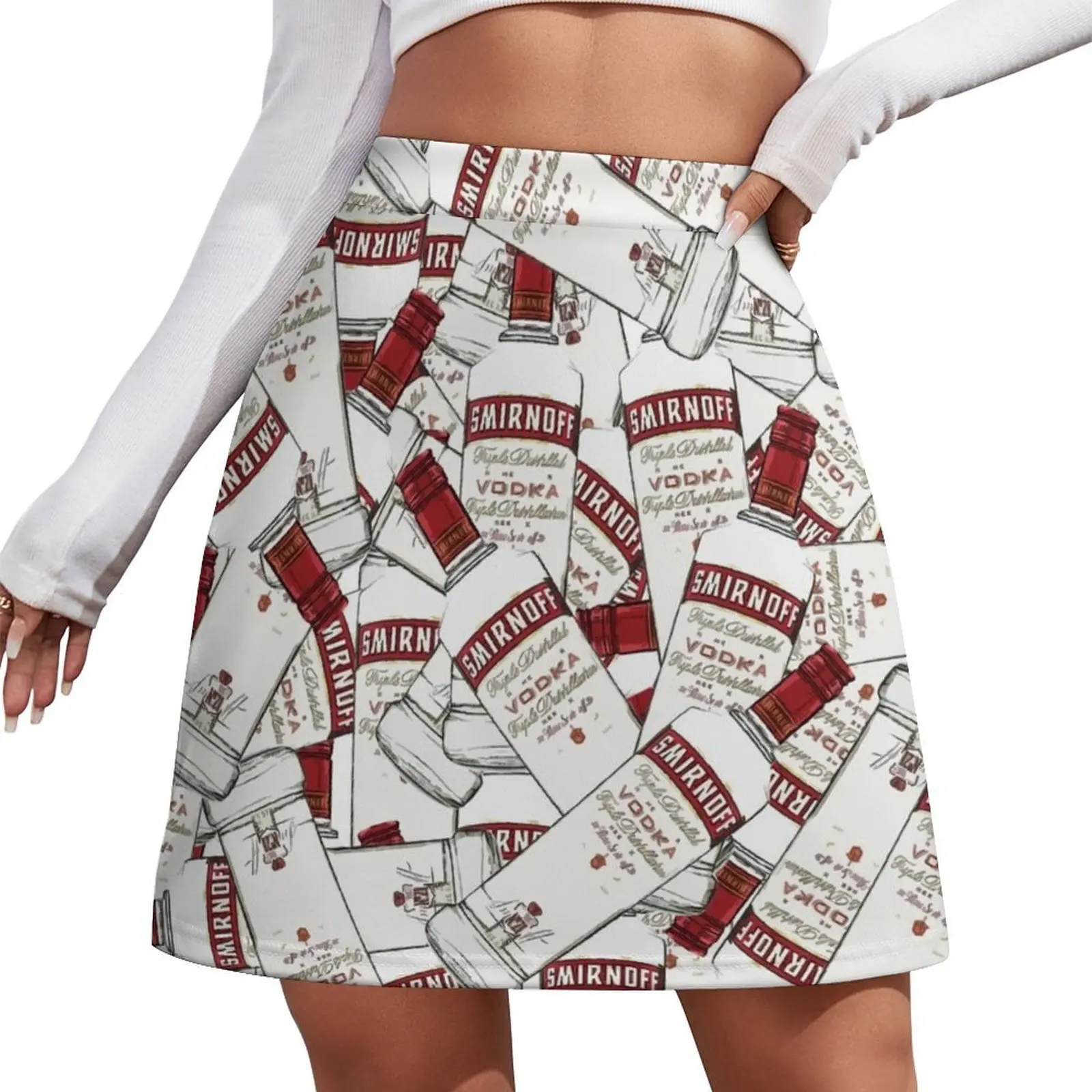 Smirnoff Vodka Bottles Mini Skirt Evening dresses skirts for women japanese kawaii clothes Women's summer skirts Mini Skirt