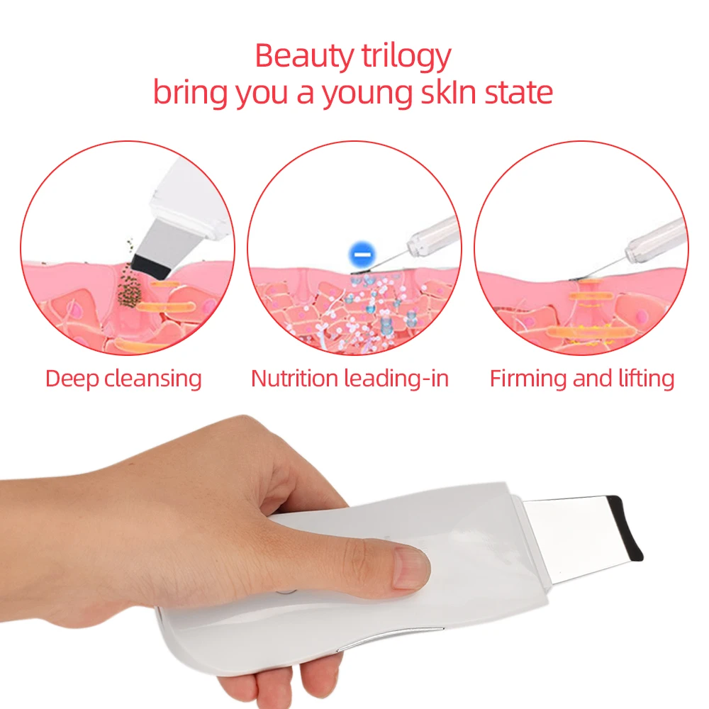Vibração profunda purificador da pele removedor de cravo facial ma ssager limpador facial pá espátula não ultra-sônico rosto purificador peeling