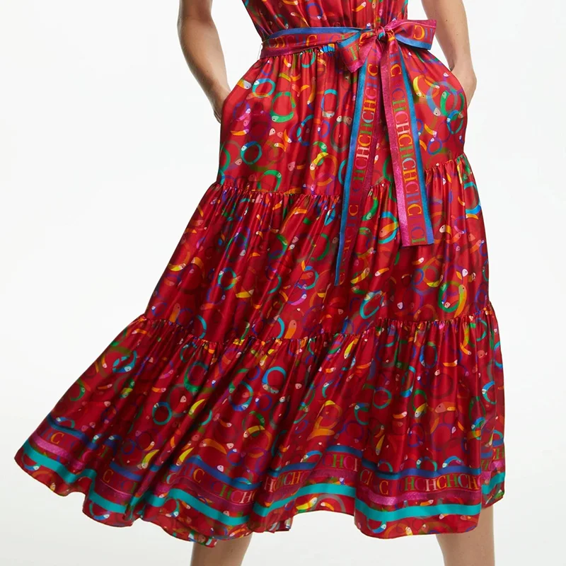 Bright Colours Summer New Colourful Matching Women\'s Dresses Comfortable To Wear Exquisite Workmanship Retro Versatile