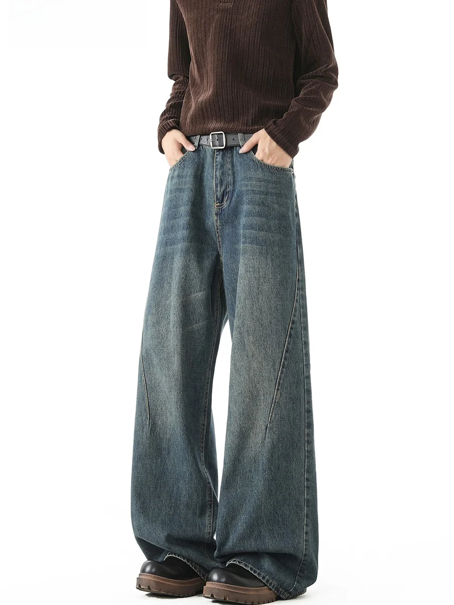 Calças Jeans Vintage Americanas Lavadas, Estilo Solto, Perna Larga, Comprimento até o Chão, para Homens e Mulheres, Casuais e...