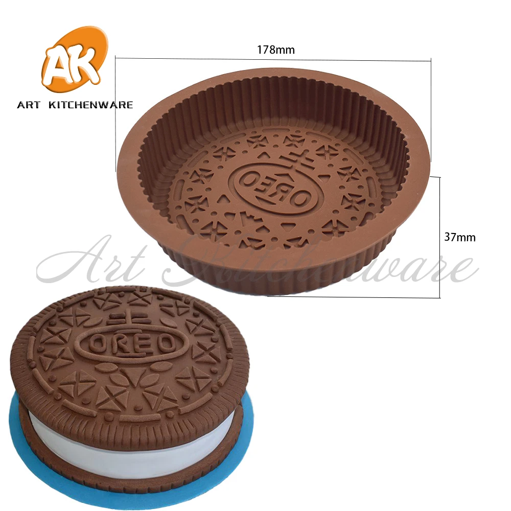 3D OREO Cookies Design Silicone Mold DIY Fondant Chocolate Mould Handmade Clay Model Cake Decorating Tools Baking Accessories