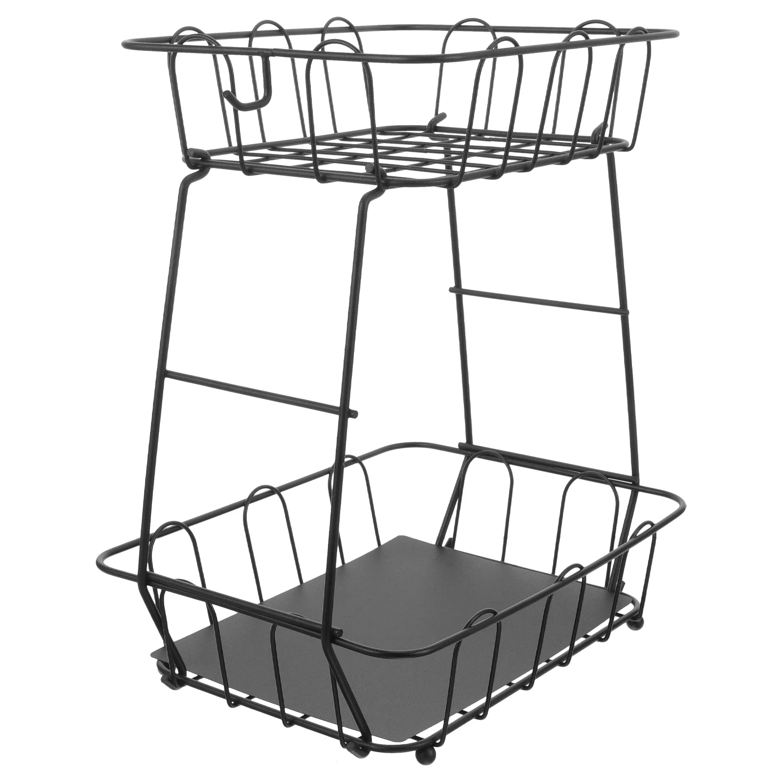 

Double-Layer Kitchen Vegetable Rack 2-Tier Fruit Basket Countertop Bread Storage Basket Ventilation Mesh Organizer
