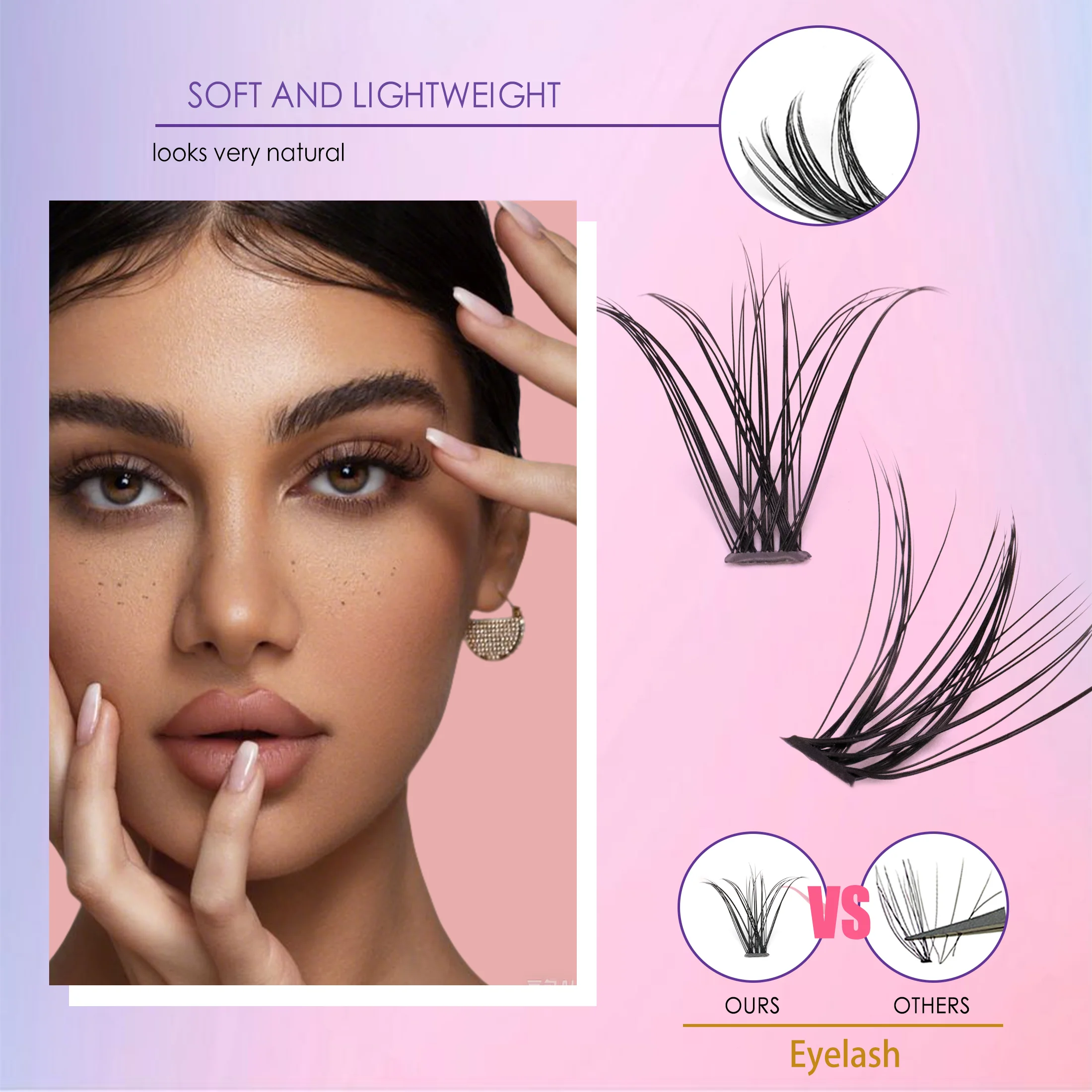 箱入りつけまつげセット、2種類のスタイル、9～16mm、合計280束、2in1つけまつげ用接着剤とピンセット付き。