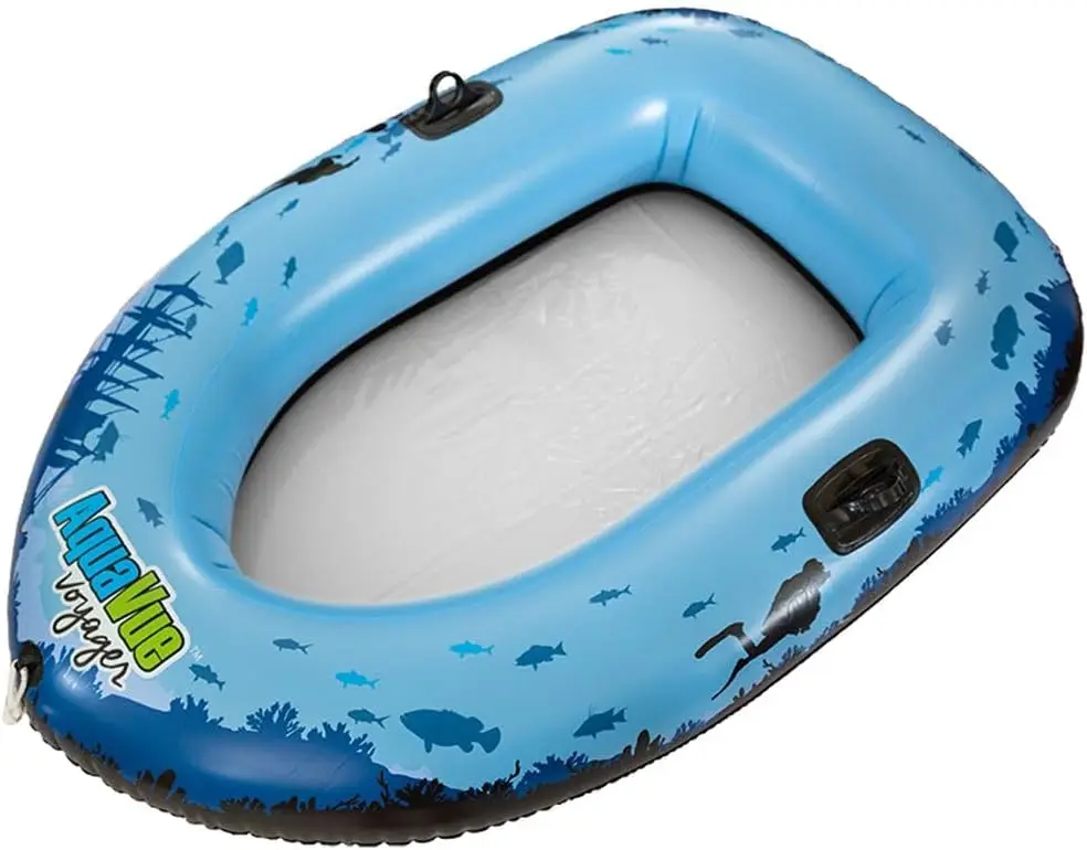 

Clear Bottom Inflatable Raft for Kids & Adults - Durable PVC, Easy to Inflate, 300+ lbs Capacity