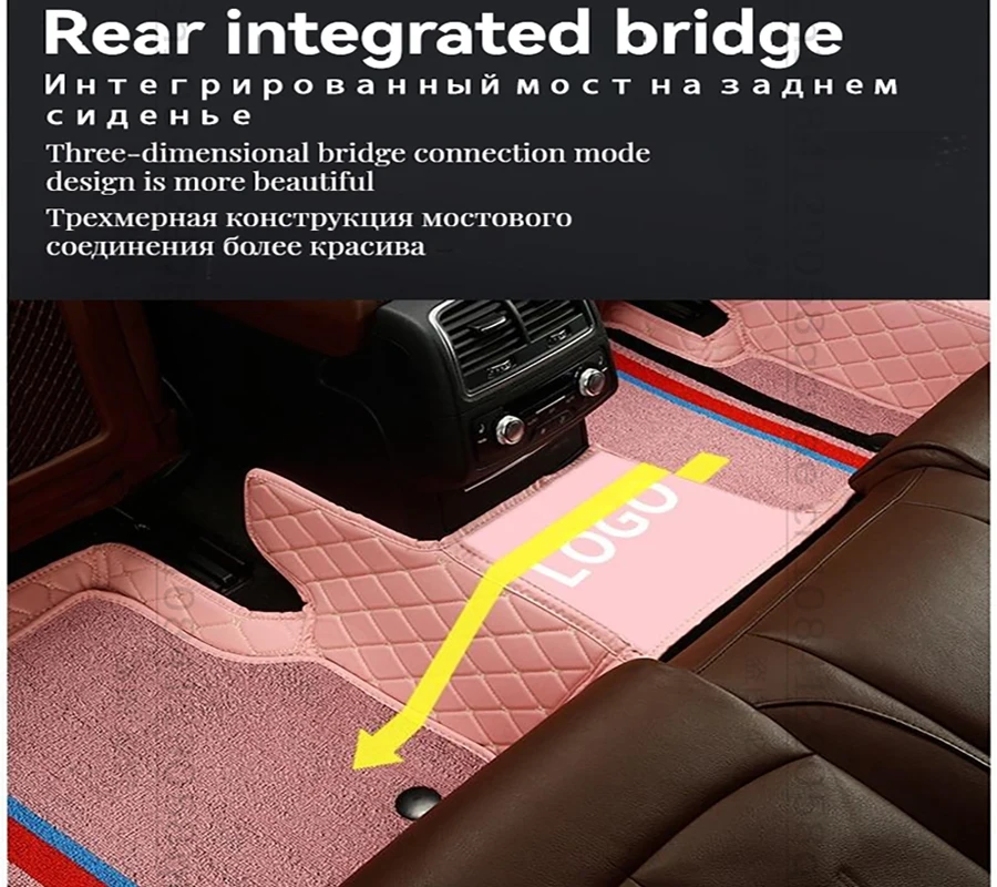 Luxur Custom Double Layer Car Floor Mat For Hummer H1 H2 2003-2009 H3 2003-2009 Interior Details Car Accessories Leather