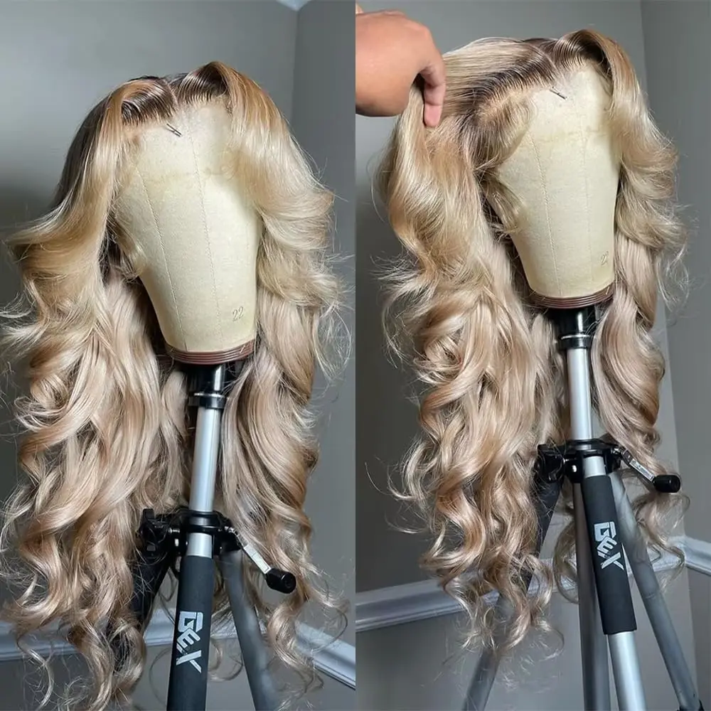 Ombre Blonde Lace Front Wigs for Women Top Grade Futura Synthetic Lace Wig Natural Hairline Free Parting 13x4 HD Cosplay Wig