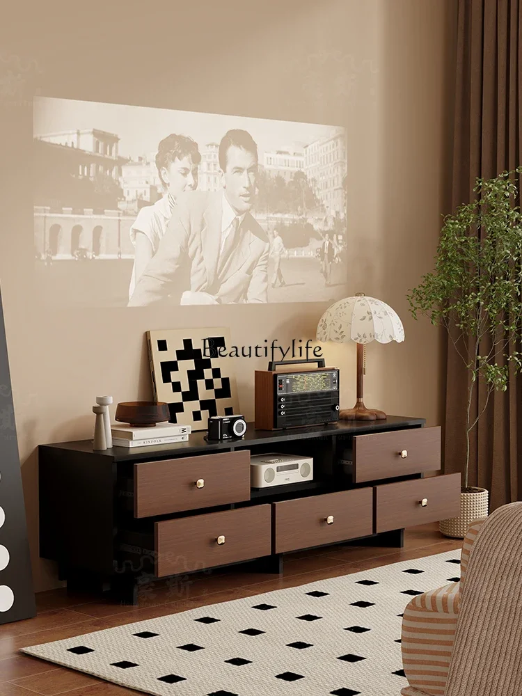 

yj7 American Minimalist Vintage Style Household Floor Storage Integrated Cabinet