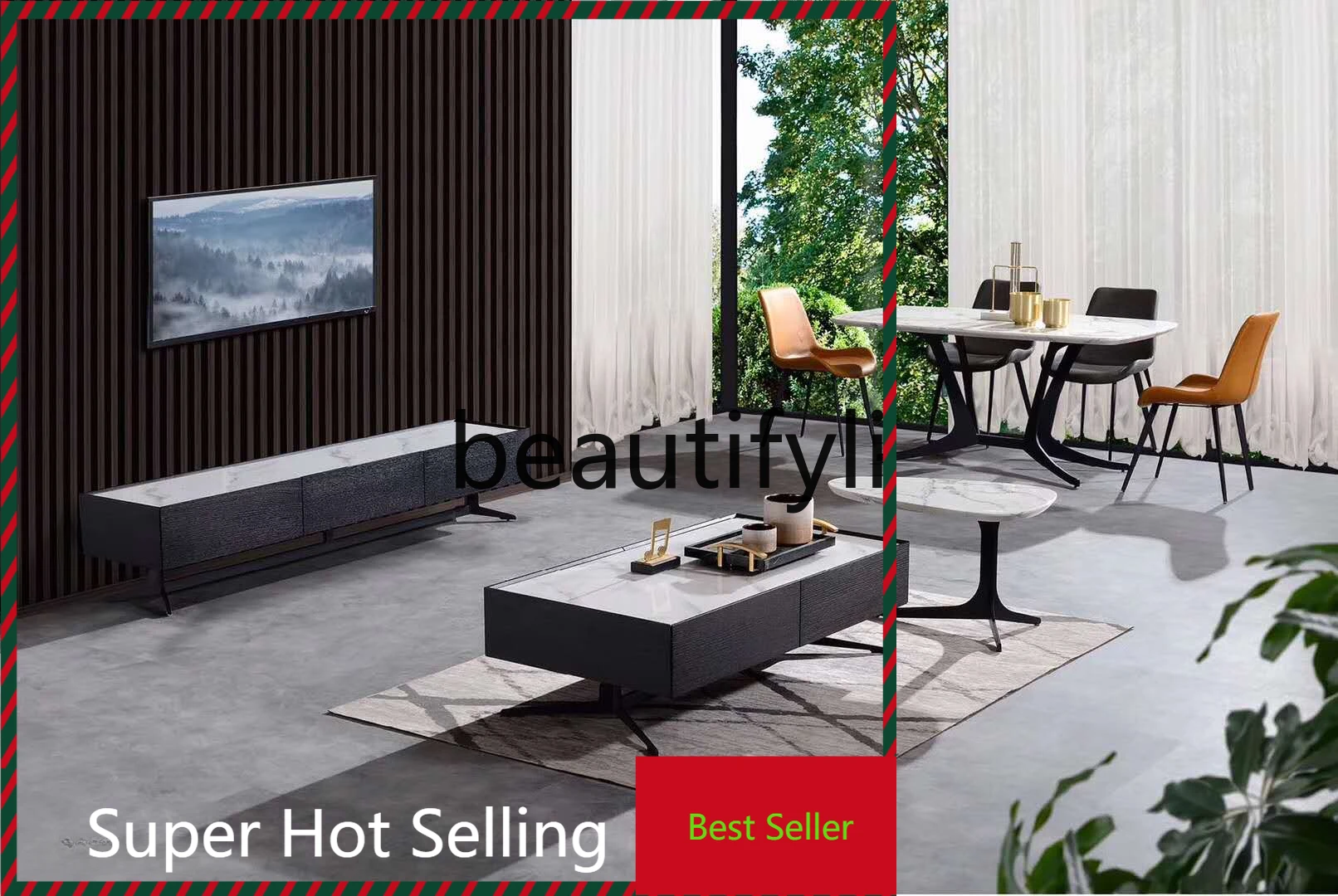 Stone series coffee table TV cabinet