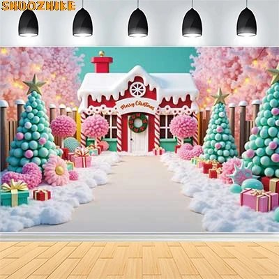 

Christmas Day Wreath Family New Year Party Photography Backdrops Prop Window Living Room Xmas Tree Gift Snow Background VN-09