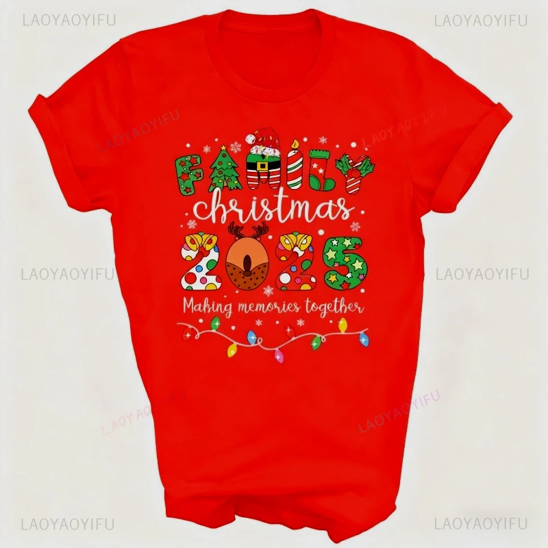 Maßgeschneidertes Weihnachts-T-Shirt, Familie, Weihnachten, 2025, Weihnachts-T-Shirt, Individualität, einzigartige Originalität, 2025, Weihnachts-T-Shirts