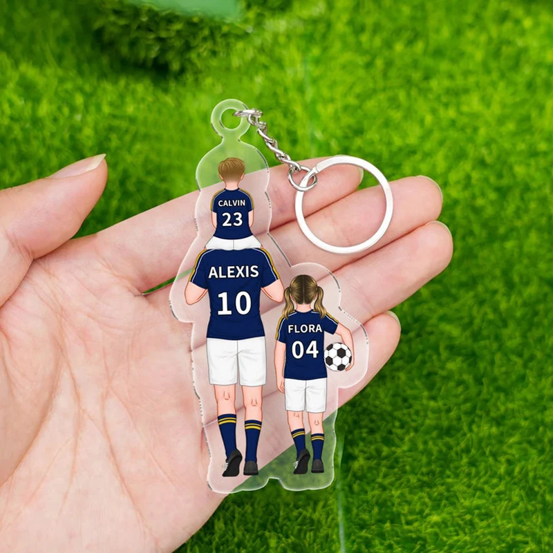 

Custom Football Team Keychain Custom Acrylic Daddy's Team Keyring For Dad Personalized Custom Photo Keychain Father's Day Gifts