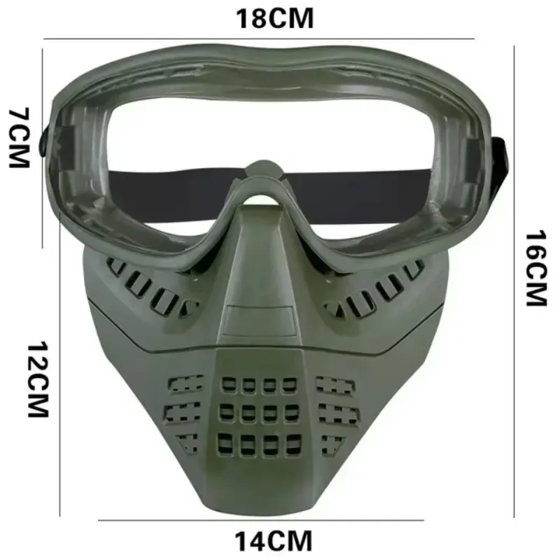 Tactical Mask Hunting Cycling Full Face Shooting Detachable Goggles Anti-fog CS Wargame Paintball Protective Sports Accesories