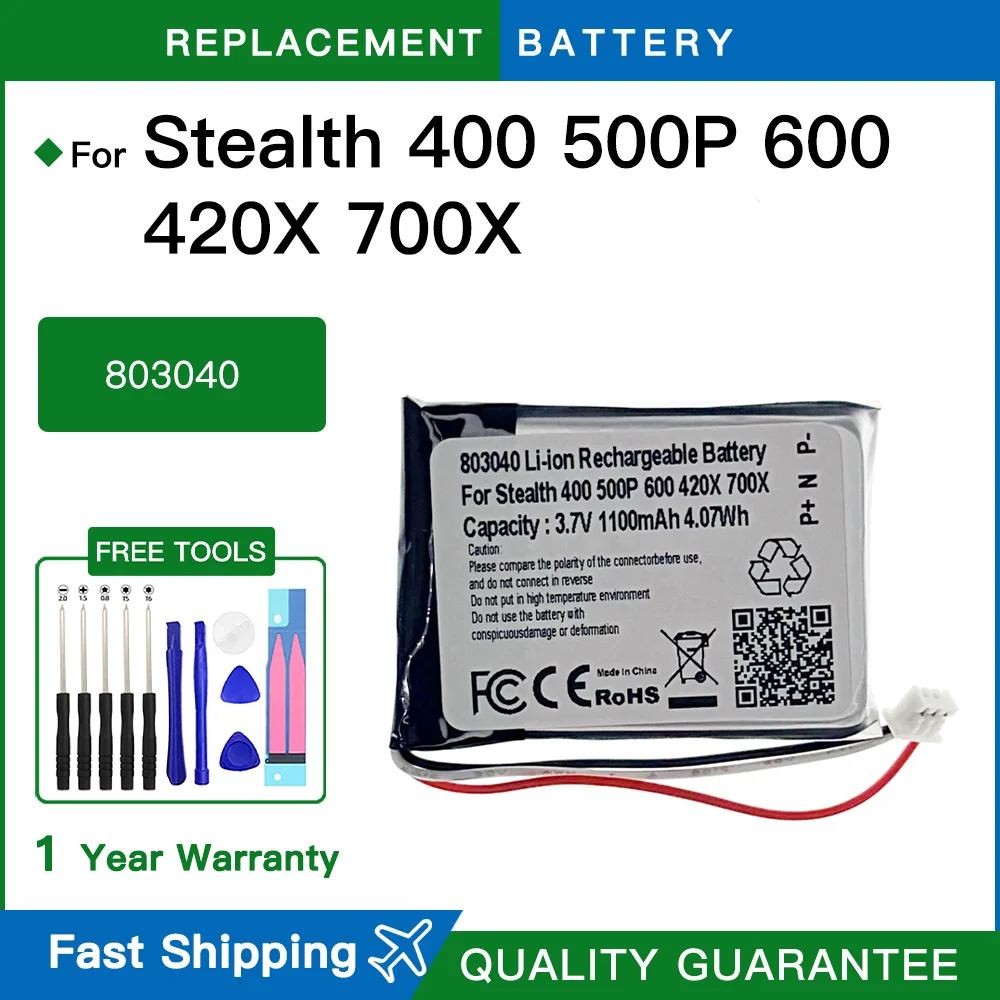 Brand New Replacement Battery 803040  For Stealth 400 500P 600  420X 700X Rechargeabel Battery batteries batteria + free tools