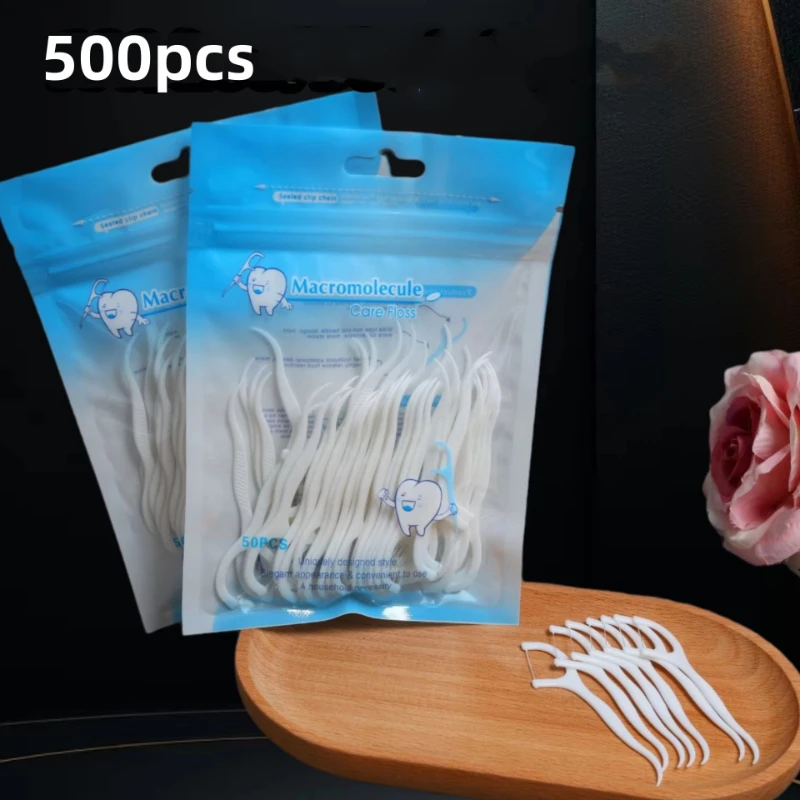 100/300/600 Stück Einweg-Zahnseide-Sticks, ultrafeine, tragbare Zahnstocher-Zahnseide-Sets, Mund- und Reisepflegeartikel