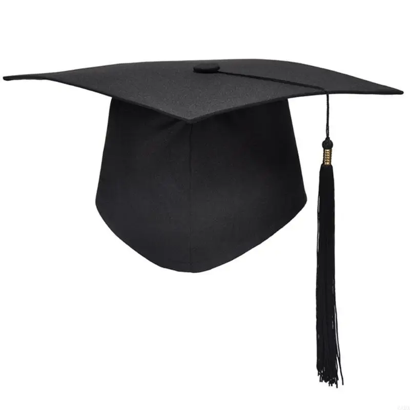 2024 Academic Mortarboard Bachelor Hat University Graduation Celebrate Hat Unisex Fringed Graduation Hat for College 6XDA
