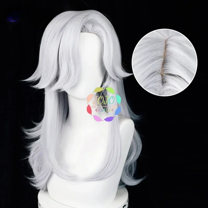 

Game Genshin Impact Cyno Cosplay Wig Long Silver White Inverted Hair Anime Role Play Party Halloween Costume Wigs + Wig Cap