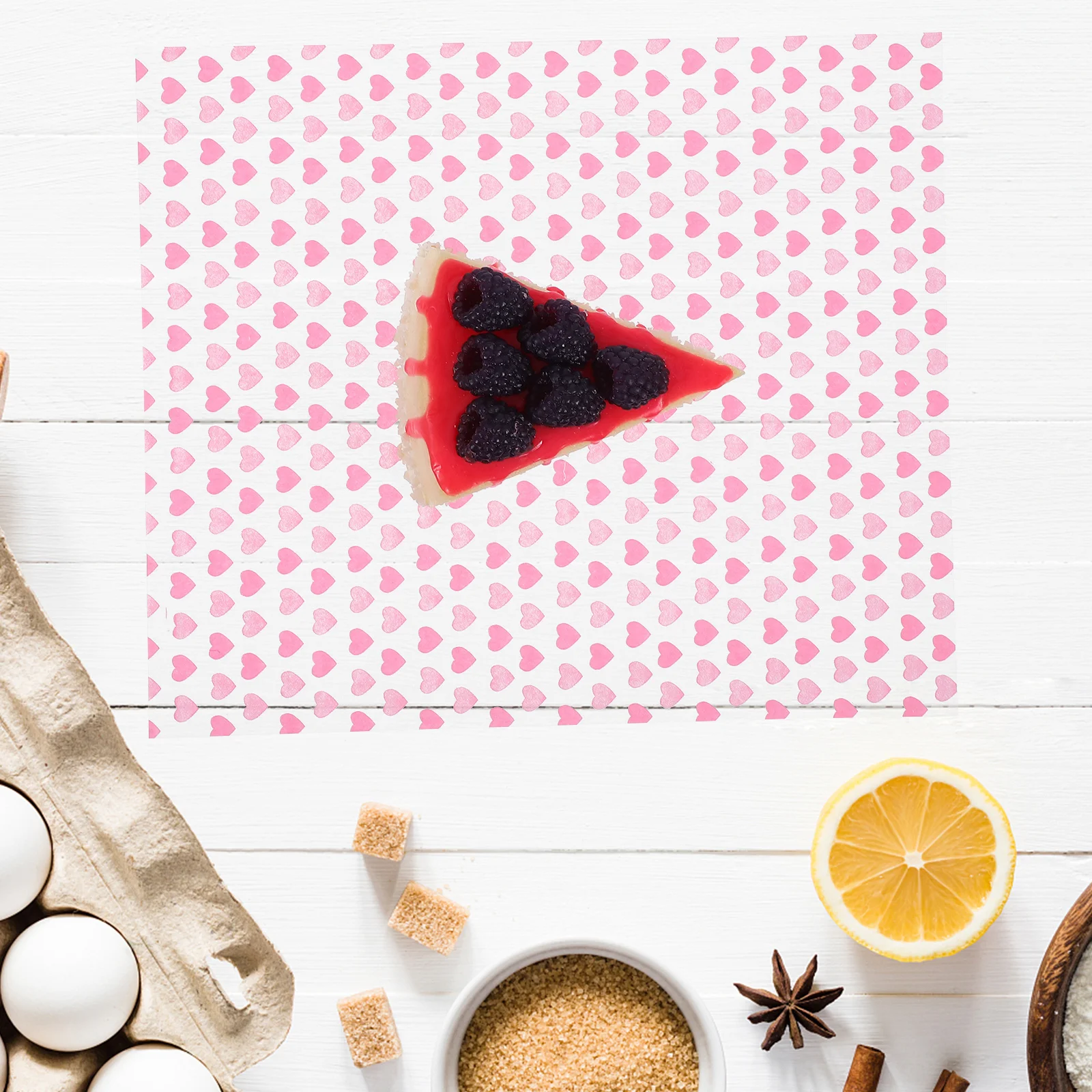 

50pcs Heart Baking Paper Sheets Oil Proof Greaseproof For Cake Wrapping Food Packaging Precut Liners Valentine Pastry Mats