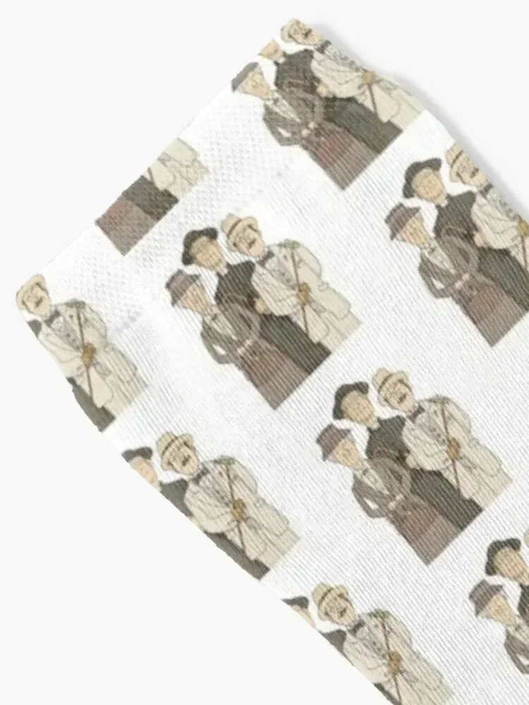 Poirot, Marple and Father Brown Socks Climbing Christmas Luxury Woman Socks Men's