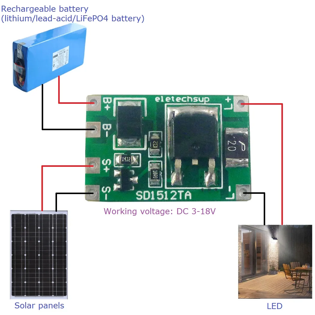 0.5A 1A 2A Solar Controller Charging Street Light Switch Circuit Charging Controller Circuit Switch Lithium Battery Charg Board