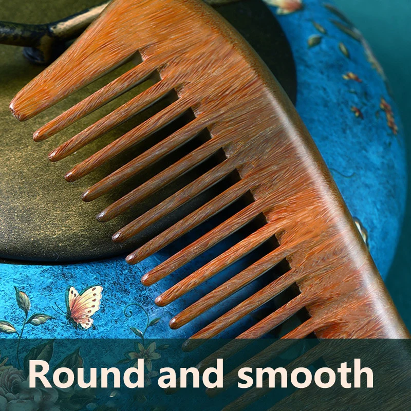 Sisir Kayu Cendana Hijau Sisir Kayu Persik Sisir Pijat Acupoint Sisir Kayu Cendana Rumah Tangga Anti Statis Alami Ukiran Pola