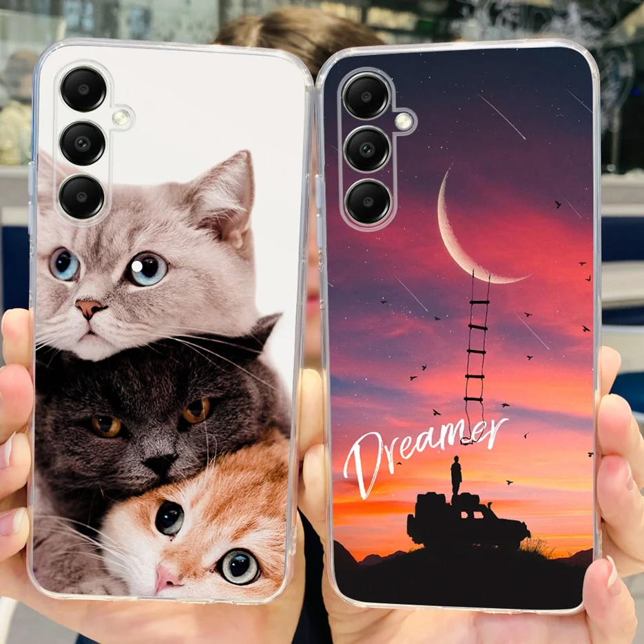 For Samsung Galaxy A05s Case SM-A057F Cute Cat Cartoon Cover Clear Silicone Phone Case For Samsung A05s A 05s Soft Fundas Bumper