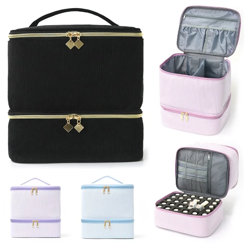 

Nail Polish Storage Bag Essential Oil Case Portable Cosmetic Large Handbag Organizer with Handle Nail Care Tool Storage Box