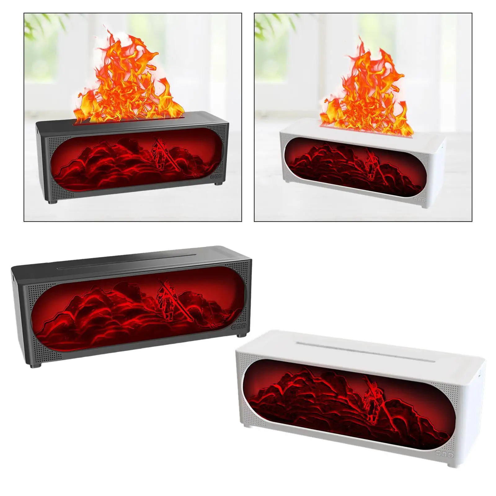 Fireplace Flame Essential Oil Diffuser Humidifier Quiet for SPA Indoor Yoga