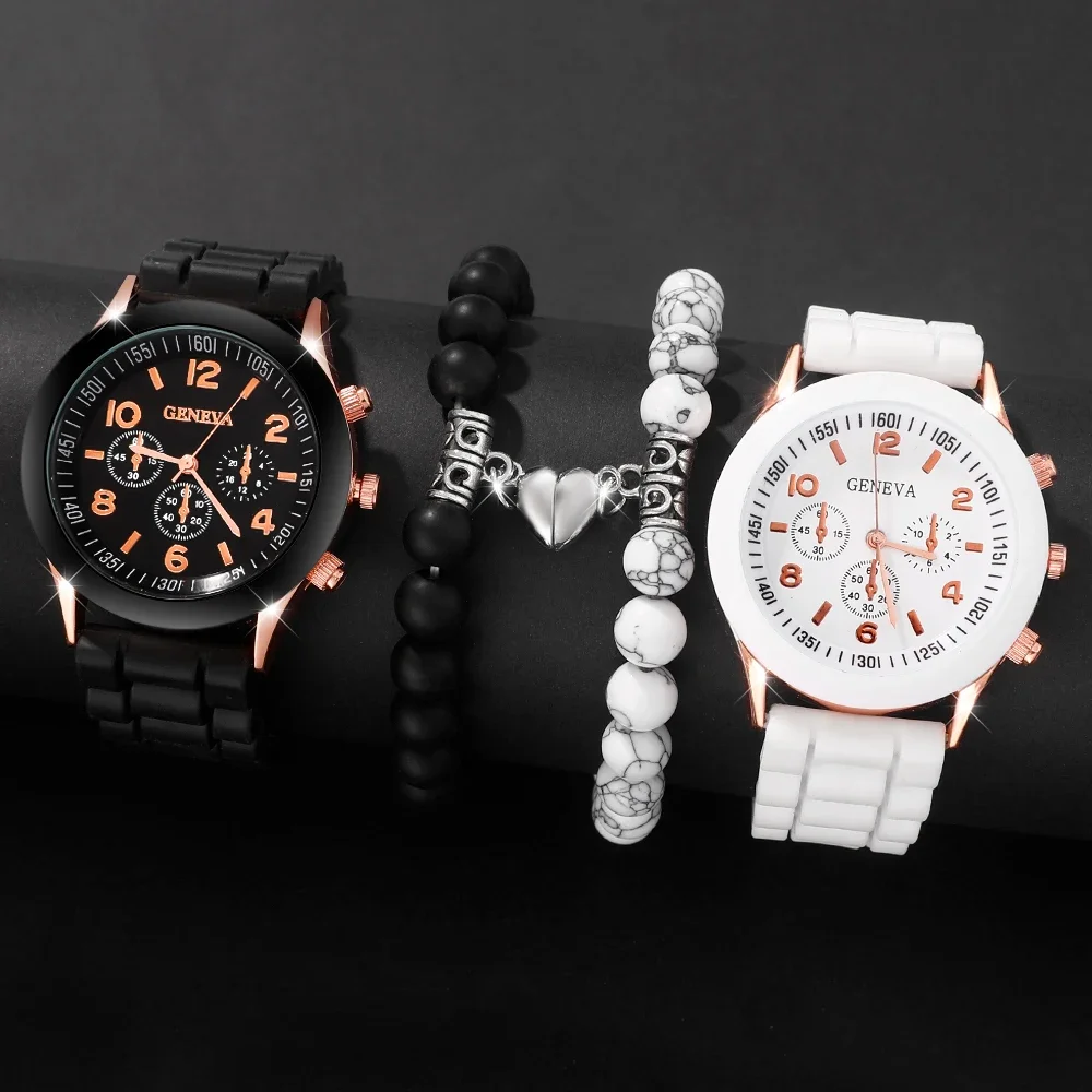 4Pcs Women's Fashion Watch, Stylish And Versatile, Classic Round Dial, Ideal Gift For All Kinds Of Festivals