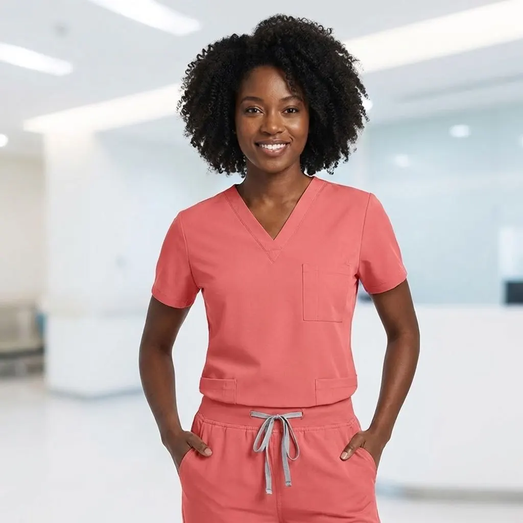 

Comfort-Fit Extended Size Scrub Set - Durable, Washable V-Neck Healthcare Uniform for Men, Women, Doctors & Nurses
