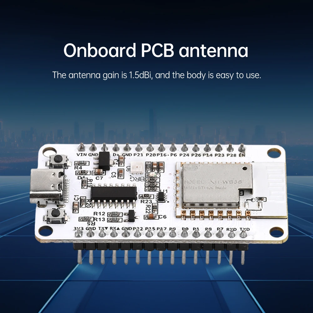 NiceMCU-WB3S Development Board Wifi Bluetooth-compatible Module CH340 Onboard WB3S Module Built In Low-power 32-bit CPU 120MHz