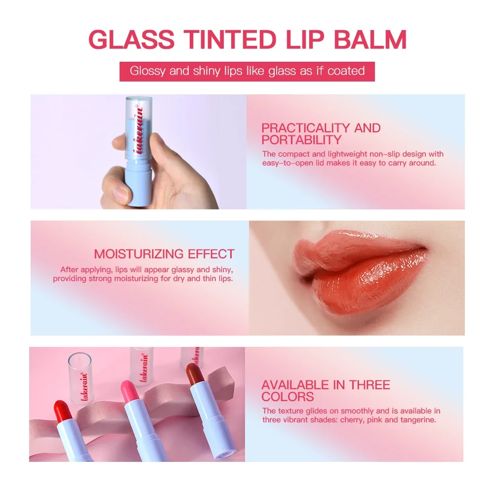 Bálsamo labial hidratante de cristal de espejo, 3 piezas, larga duración, antigrietas, brillo labial, maquillaje, cuidado de los labios