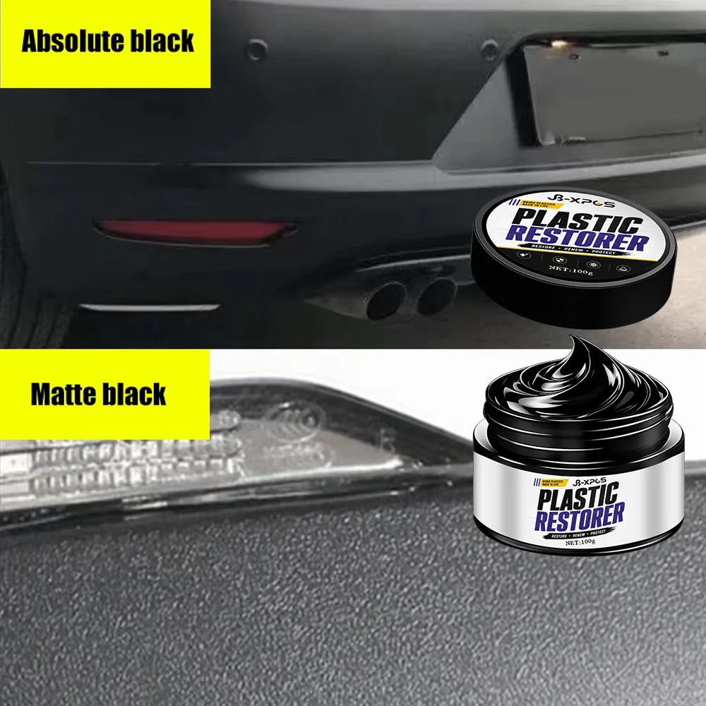 Black Trim Restorer Paste Leather Plastic Colorant Satin Finish UV Protection Coating Auto Detailing Long-Lasting  YT2027