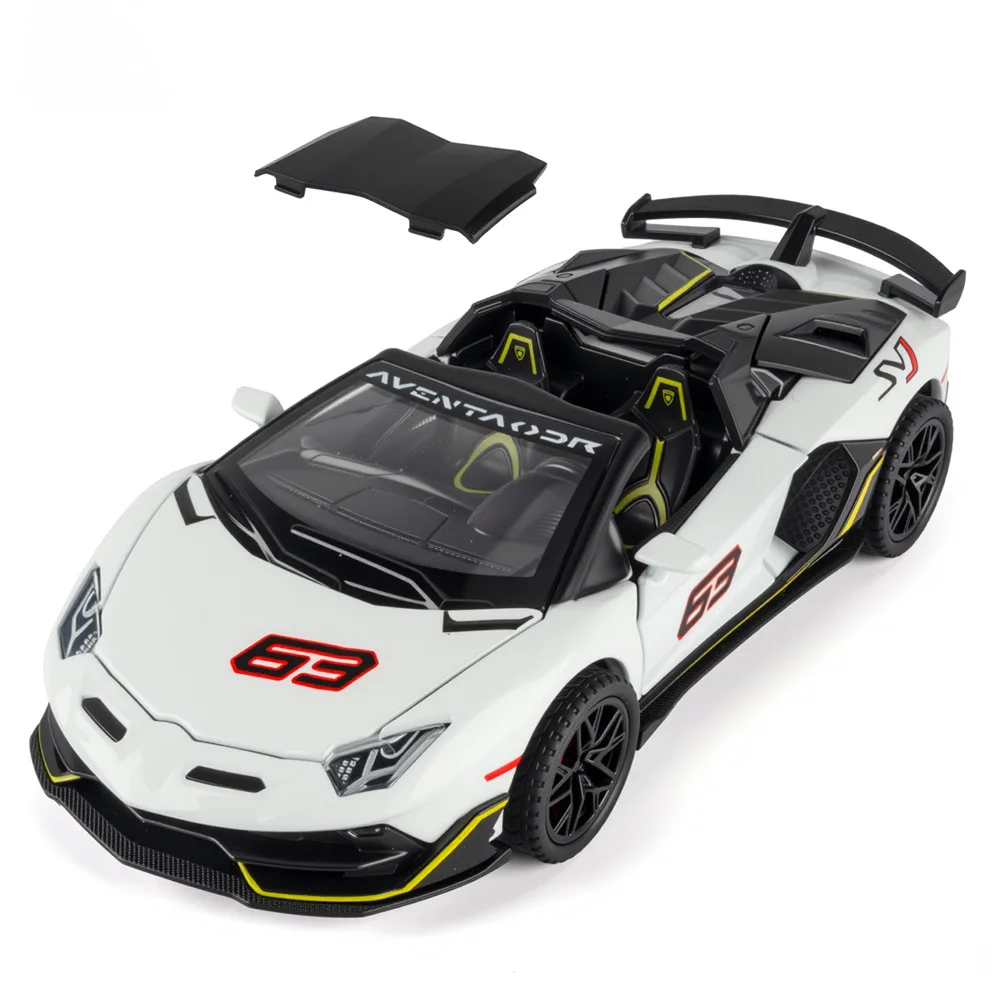 

1:32 SVJ 63 Toy Car Model Doors Opened Pull Back High Simulation Supercar Alloy Diecast Models Decoration Toys for Kids