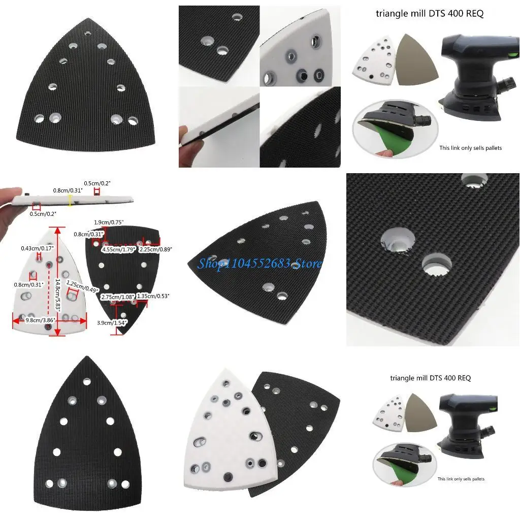 Y6GD Triangular Hook & Loop Sanding Pad 7 Holes Polishing Disc Fit for DTS 400-REQ
