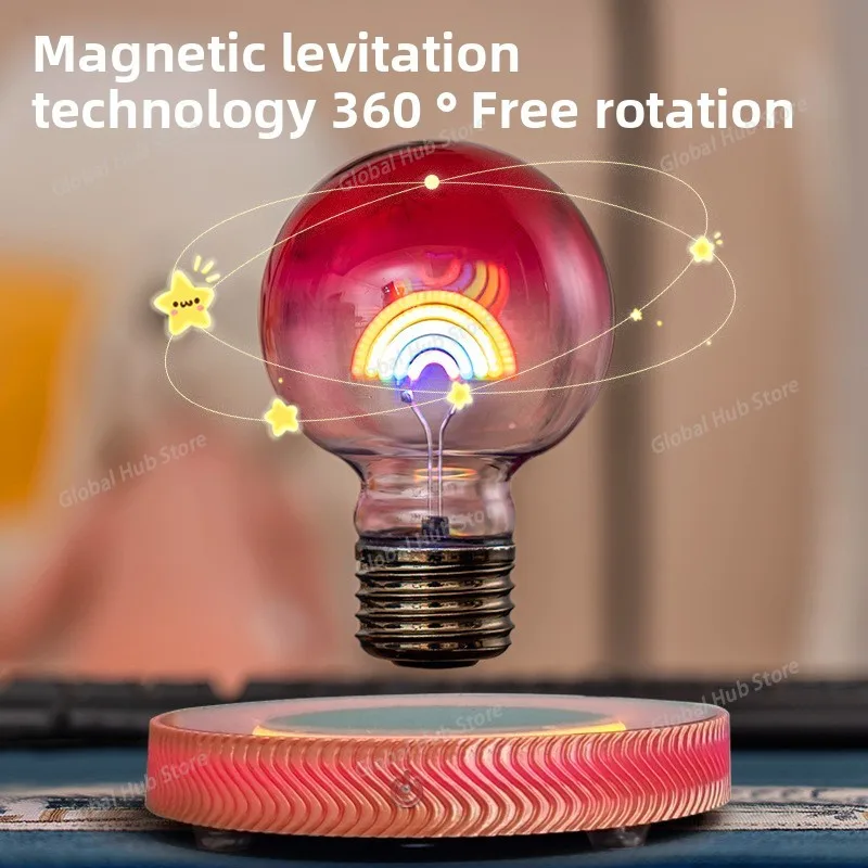 

Новая черная технология Maglev Радуга Лампочка Настольный орнамент Креативная атмосфера Ночной свет
