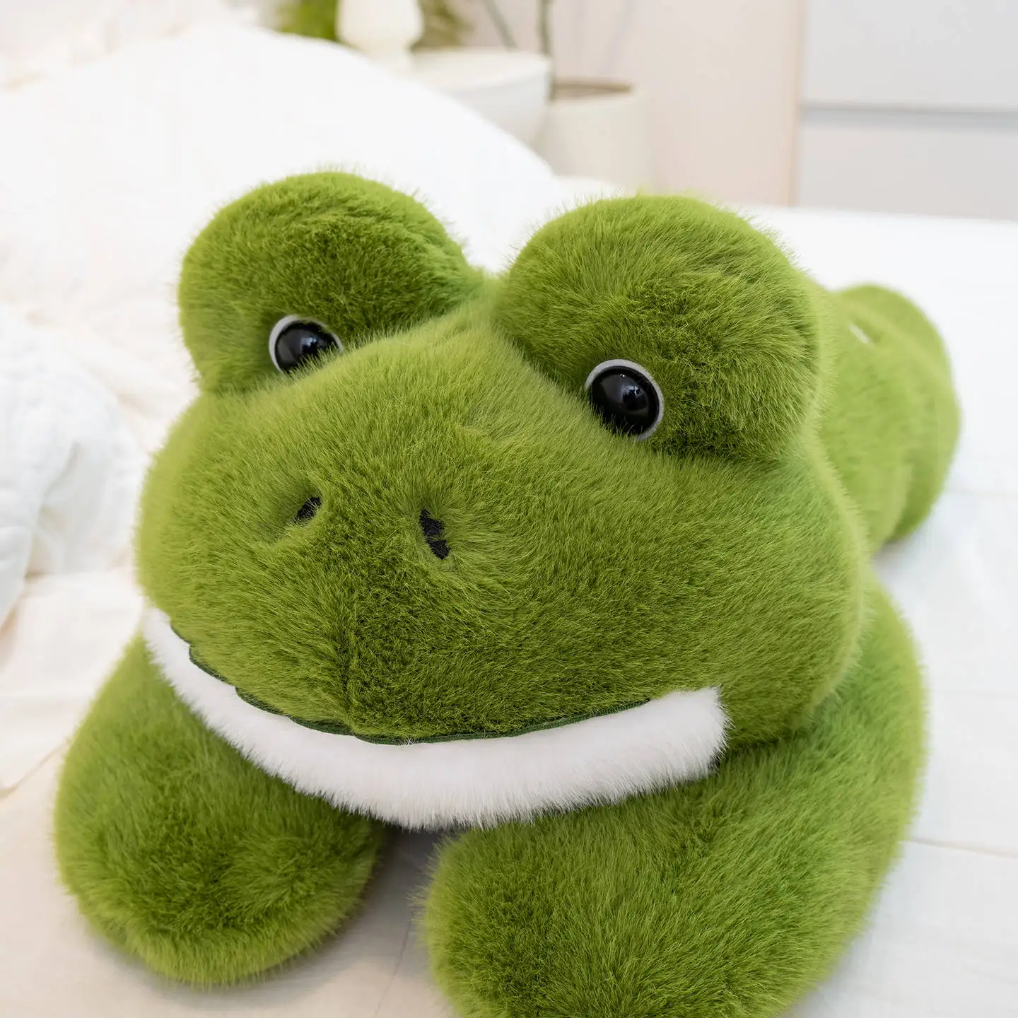 جديد محاكاة العملاق الضفدع ألعاب من نسيج مخملي محشوة الحيوان الأخضر الكذب الضفادع رمي وسادة وسادة ديكور المنزل الاطفال هدية لينة Plushies #1